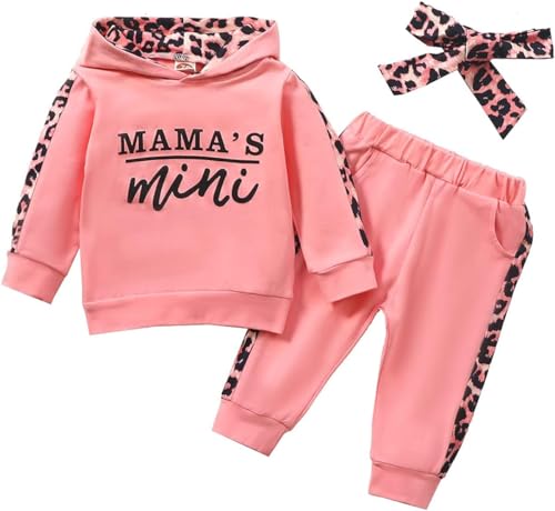 Juflam Neugeborene Baby Mädchen Kleidung Mama Sprüche Mama Mini Strampler Top Hose Outfit Set mit Stirnband von Juflam