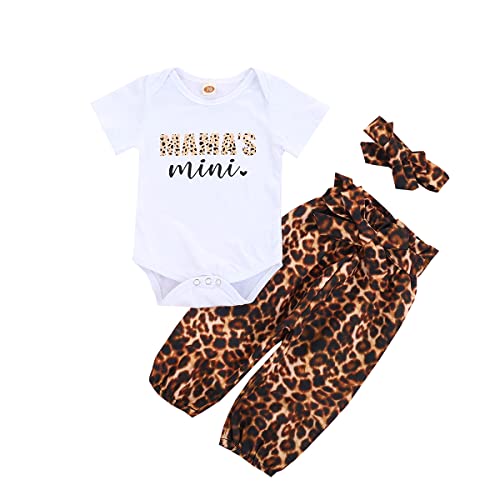 Juflam Neugeborene Baby Mädchen Kleidung Mama Sprüche Mama Mini Strampler Top Hose Outfit Set mit Stirnband von Juflam