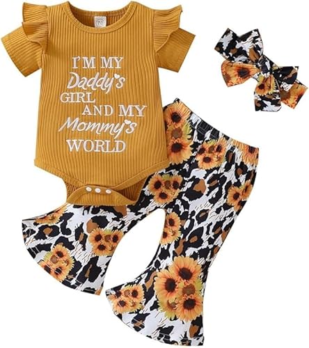 Juflam Neugeborene Baby Mädchen Kleidung Mama Sprüche Mama Mini Strampler Top Hose Outfit Set mit Stirnband von Juflam