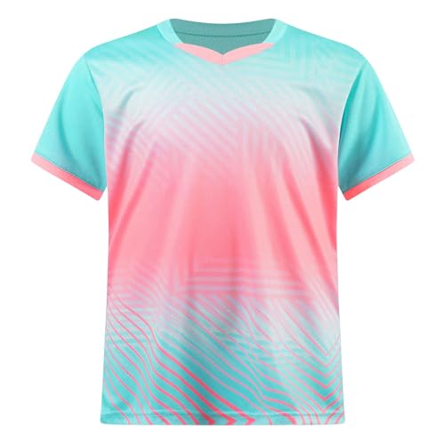 Jugaoge Jungen Fußball Trikot Sommer Kurzarm Sportshirts Funktionsshirt Laufshirt Fitness T-Shirt Jogging Gym Oberteile Tops Cyan 170 Jugaoge Jungen Fußball Trikot Sommer Kurzarm Sportshirts Funktionsshirt Laufshirt Fitness T-Shirt Jogging Gym Oberteile Tops Cyan 170 von Jugaoge