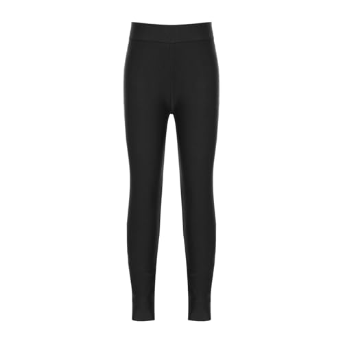 Jugaoge Unisex Kinder UV Schutz Lange Hose Schnelltrockend Leggings zum Schwimmen Baden Surfen Tauchen Pants Basic Einfarbig gr. 110-170 Schwarz 134-140 von Jugaoge