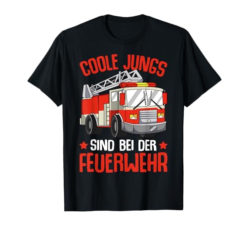 Coole Jungs gehen zur Feuerwehr Feuerwehrmann Kinder Junge T-Shirt von Jugendfeuerwehr & Freiwillige Feuerwehr Geschenke
