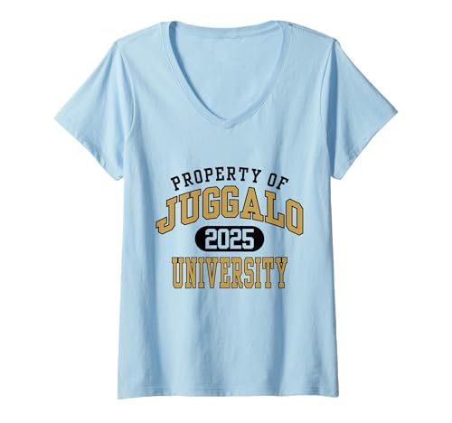 Damen Juggalo Universität Schwarz & Bronze – Design (BB25) T-Shirt mit V-Ausschnitt von Juggalo