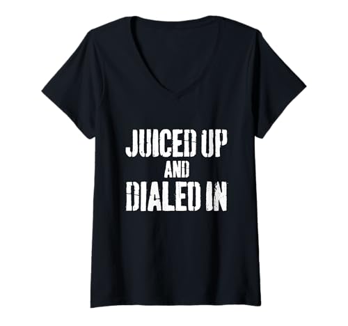 Damen Aufgepeppt und gewählt Workout Fitnessstudio Juiced Up T-Shirt mit V-Ausschnitt von Juiced Up Apparel