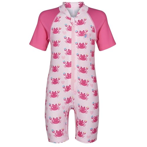 Juicy Bumbles Baby Badeanzug Mädchen | Schutzkleidung Baby | Rosa Krabben S (6-12 Monate) von Juicy Bumbles