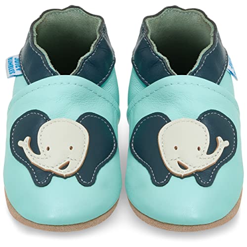 Juicy Bumbles Lauflernschuhe Jungen Krabbelschuhe Babyschuhe/Lächelnder Elefant - 0-6 Monate (Größe 19/20) von Juicy Bumbles