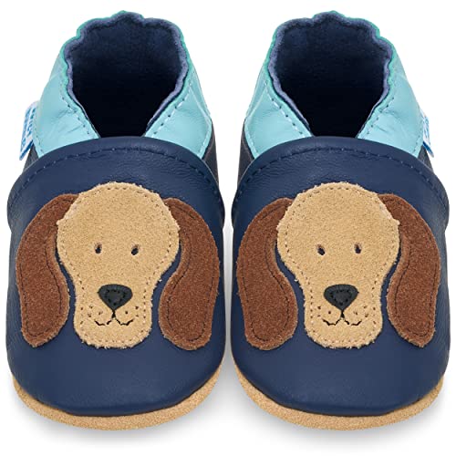 Juicy Bumbles Lauflernschuhe Jungen Krabbelschuhe Babyschuhe/Blauer Rufus Hund 0-6 Monate (Größe 19/20) von Juicy Bumbles