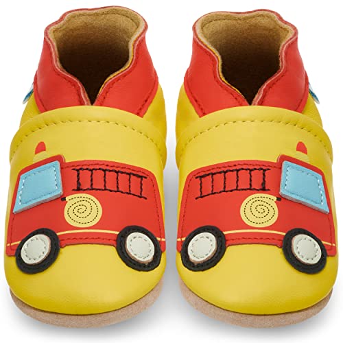 Juicy Bumbles Lauflernschuhe Jungen Krabbelschuhe Baby Schuhe 2-3 Jahre Feuerwehrauto von Juicy Bumbles