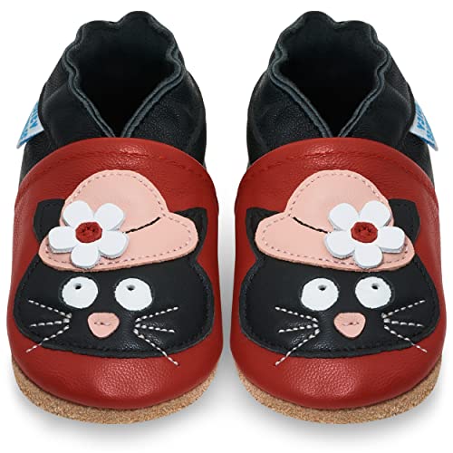 Juicy Bumbles Lauflernschuhe Mädchen Krabbelschuhe Babyschuhe/Katze mit Hut 0-6 Monate (Größe 19/20) von Juicy Bumbles