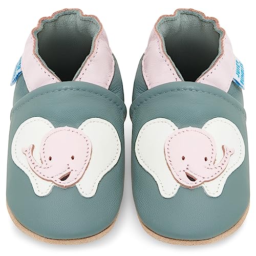 Juicy Bumbles Lauflernschuhe Mädchen Krabbelschuhe Babyschuhe/Lächelnder Elefant - 0-6 Monate (Größe 19/20) von Juicy Bumbles