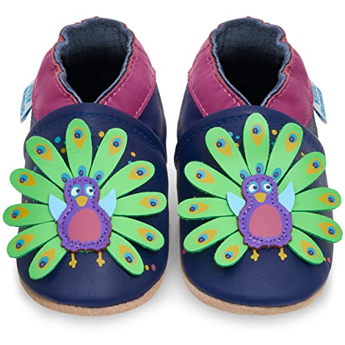 Juicy Bumbles Lauflernschuhe Jungen Krabbelschuhe Babyschuhe/Pfau - 0-6 Monate (Größe 19/20) von Juicy Bumbles