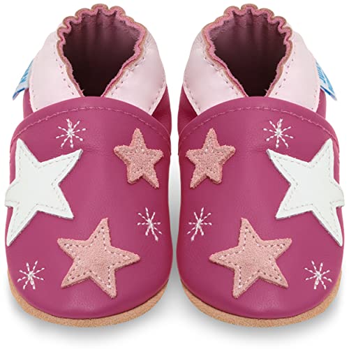 Juicy Bumbles Lauflernschuhe Mädchen Krabbelschuhe Babyschuhe/Rosa Sterne 12-18 Monate (Größe 22/23) von Juicy Bumbles