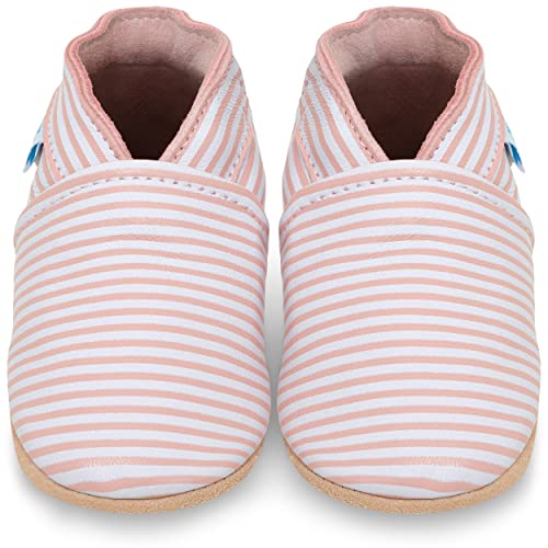 Juicy Bumbles Lauflernschuhe Mädchen Krabbelschuhe Baby Hausschuhe Babyschuhe 18-24 Monate Rosa Streifen von Juicy Bumbles