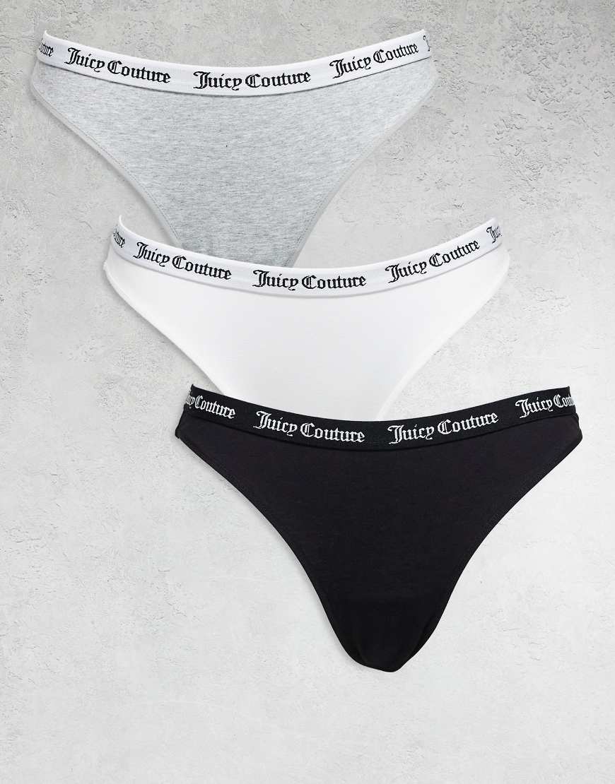 Juicy Couture - 3er-Pack Unterhosen in Schwarz mit Logobund von Juicy Couture