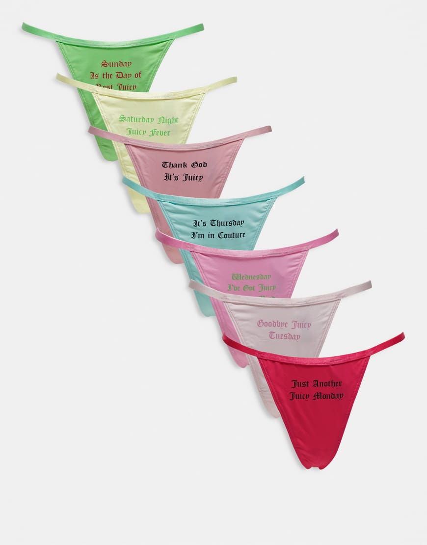 Juicy Couture - 7er-Pack Tangas in verschiedenen Farben für alle Wochentage-Bunt von Juicy Couture