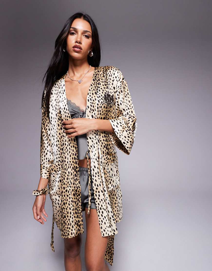 Juicy Couture - Bademantel-Set mit Gepardenmuster in Natur-Brown von Juicy Couture