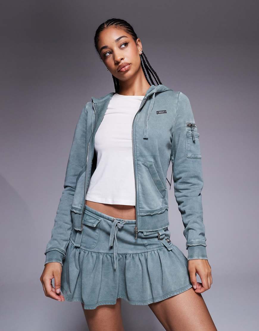 Juicy Couture - Badwater - Kapuzenpullover in Salbeigrün mit Reißverschluss von Juicy Couture