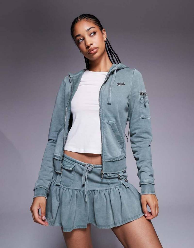 Juicy Couture - Badwater - Kapuzenpullover in Salbeigrün mit Reißverschluss von Juicy Couture