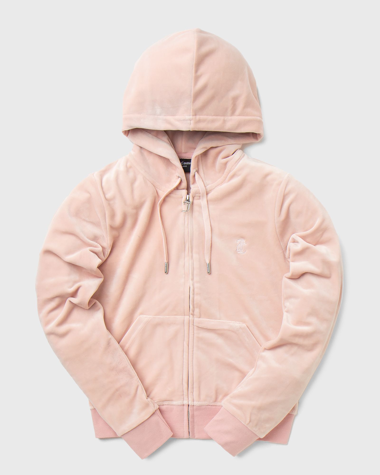 Juicy Couture Classic Velour Robertson Zip Hoodie women Track Jackets|Zippers pink in Größe:M von Juicy Couture