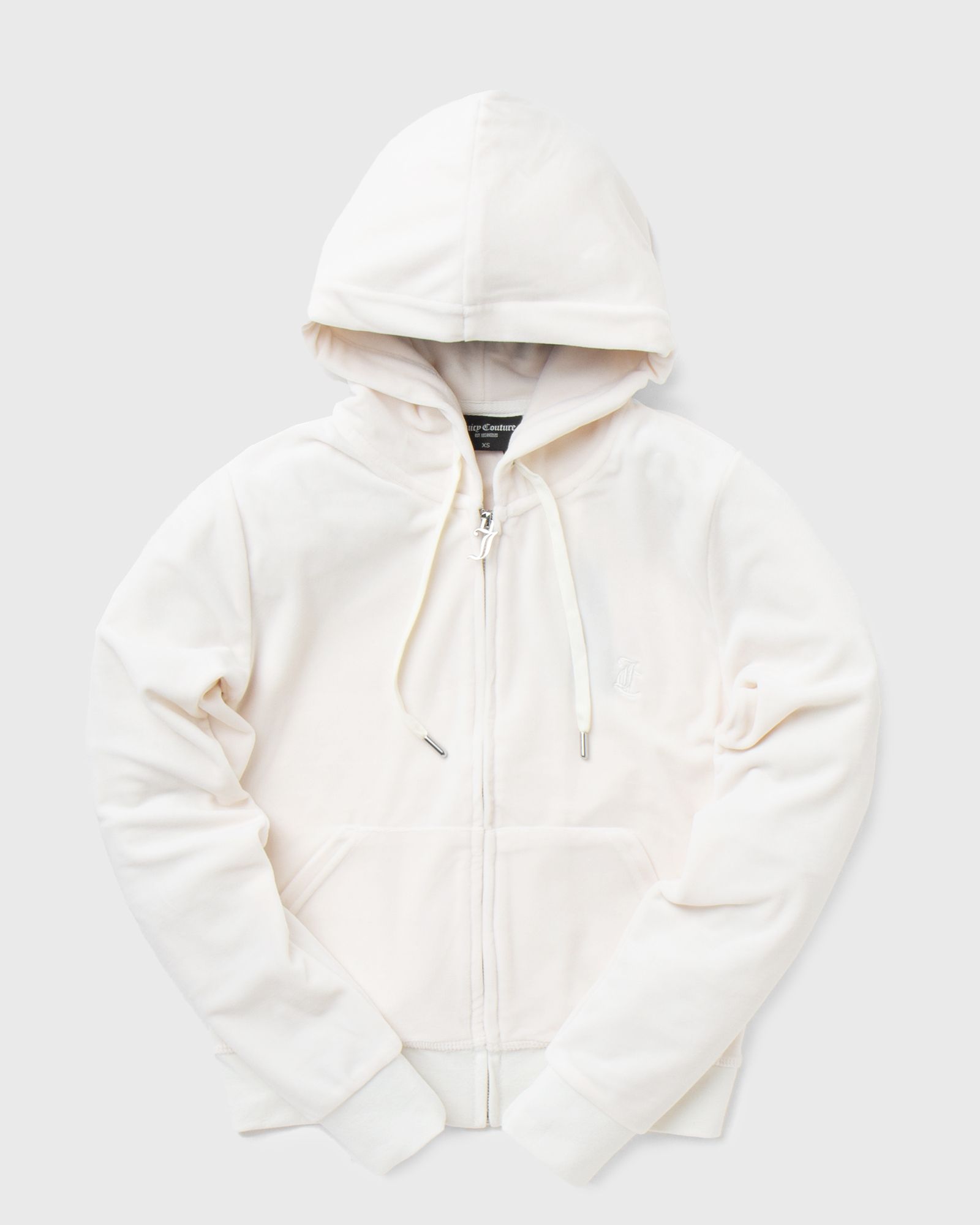 Juicy Couture Classic Velour Robertson Zip Hoodie women Track Jackets|Zippers white in Größe:M von Juicy Couture