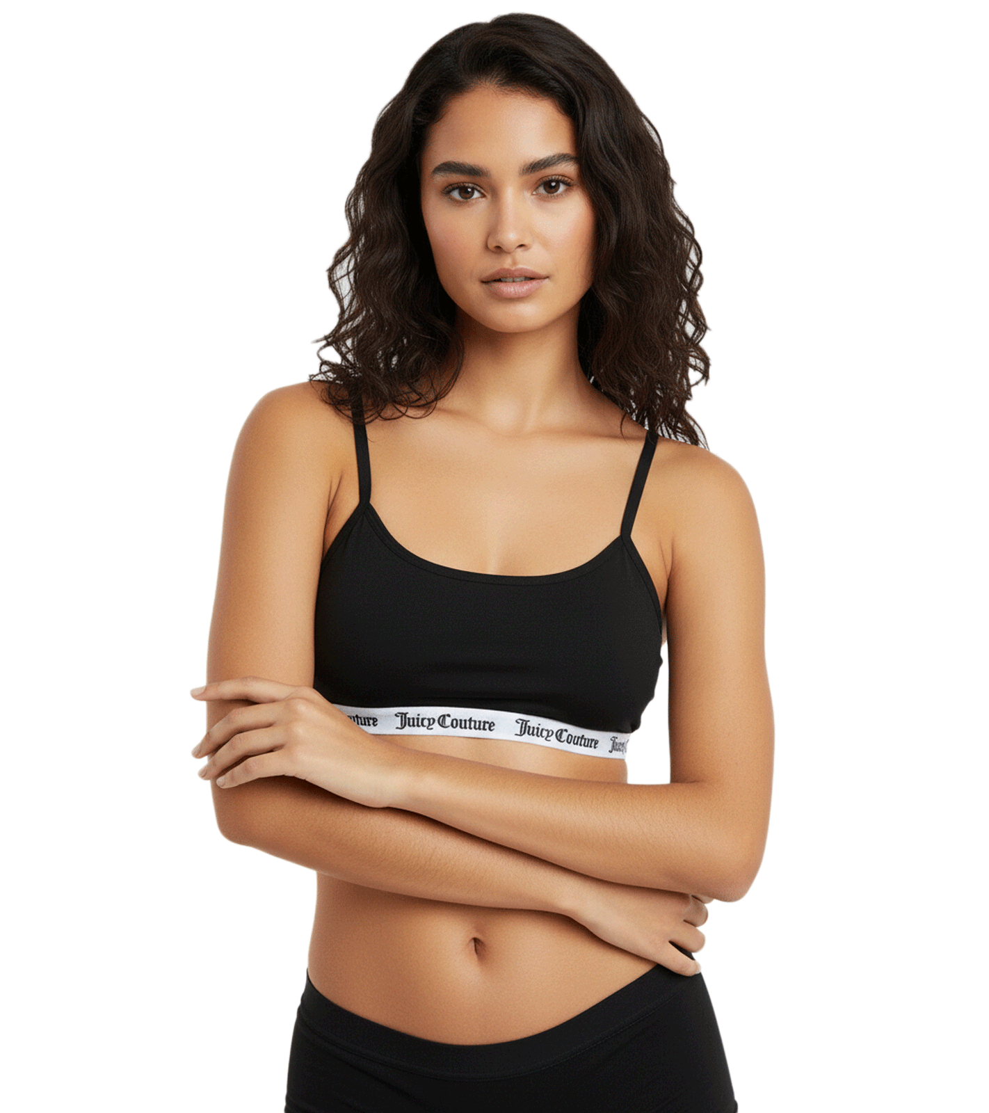 Juicy Couture Cotton Scoop Ren Frauen Bralette ohne Bügel und verstellbaren Trägern schwarz von Juicy Couture