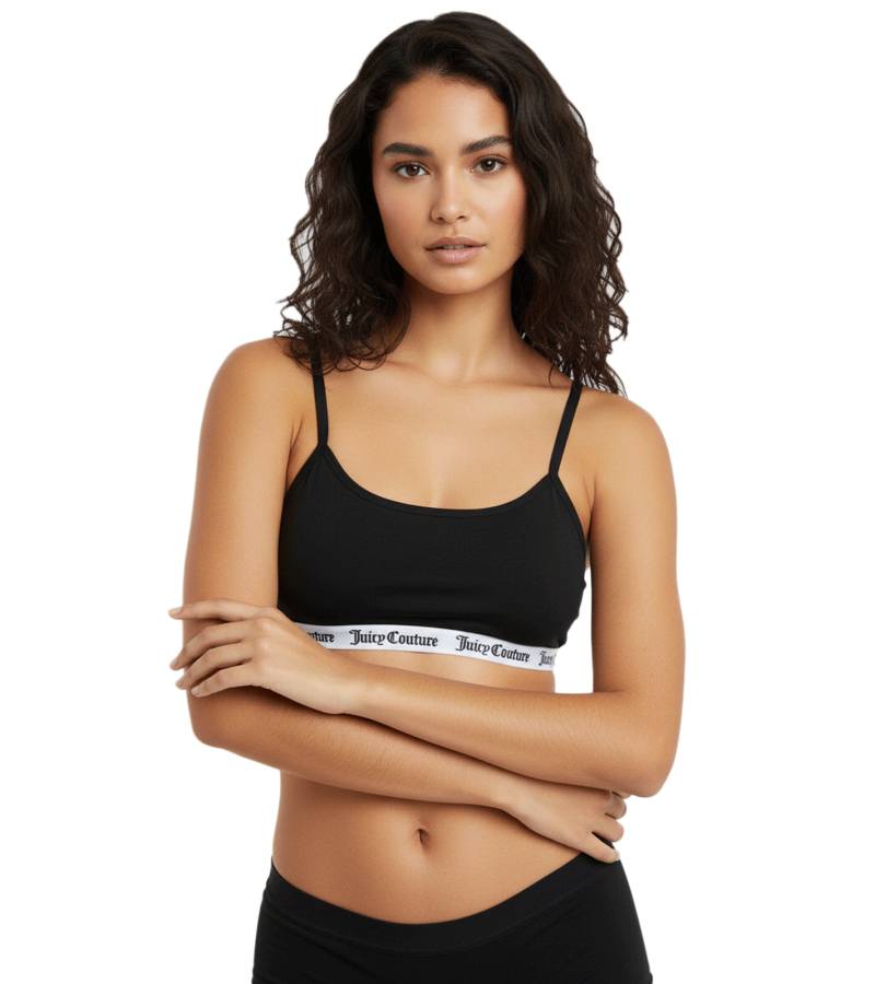 Juicy Couture Cotton Scoop Ren Frauen Bralette ohne Bügel und verstellbaren Trägern schwarz von Juicy Couture