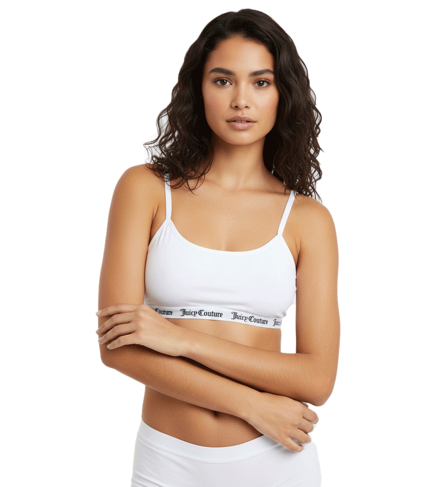 Juicy Couture Cotton Scoop Ren Frauen Bralette ohne Bügel und verstellbaren Trägern weiß von Juicy Couture