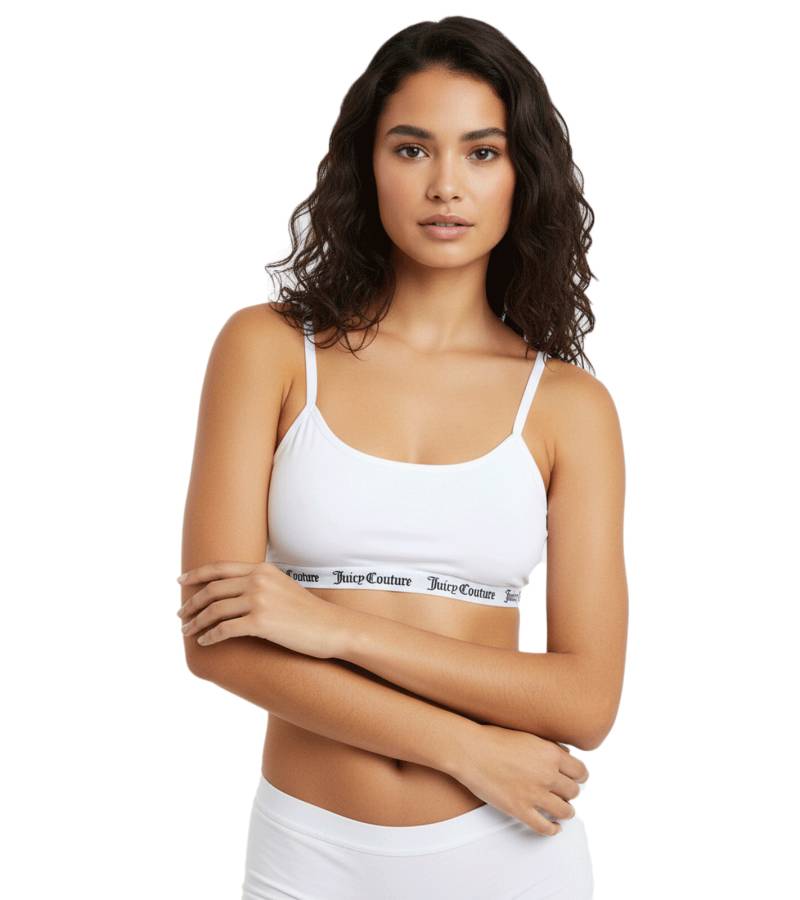 Juicy Couture Cotton Scoop Ren Frauen Bralette ohne Bügel und verstellbaren Trägern weiß von Juicy Couture