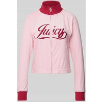 Juicy Couture Cropped Sweatjacke mit Eingrifftaschen Modell 'LELU RETRO' in Pink, Größe S von Juicy Couture