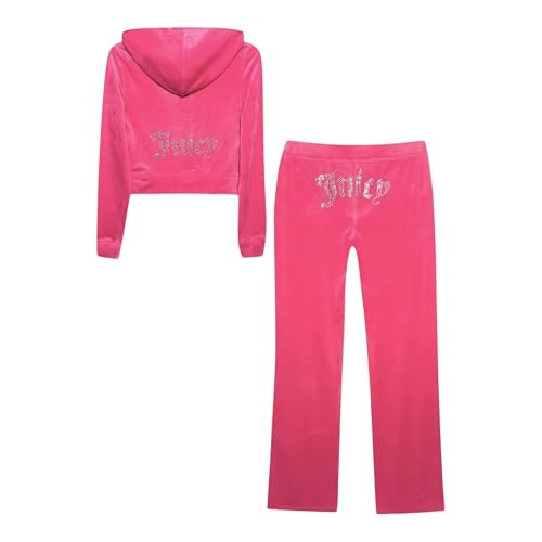 Juicy Couture Damen Bling Velours Trainingsanzug, bubblegum, Large Juicy Couture Damen Bling Velours Trainingsanzug, bubblegum, Large von Juicy Couture