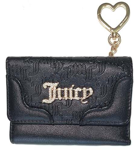 Juicy Couture Damen Heartless Double Sided Trifold, Lakritze, Carry-On 5.375-Inch, Heartless Double Sided Trifold von Juicy Couture