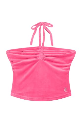 Juicy Couture Damen Neck Holder figubetontes T Top Oberteil mit Applikationen versch. Farben Trägershirt/Cami Shirt, HOT PINK, Medium von Juicy Couture