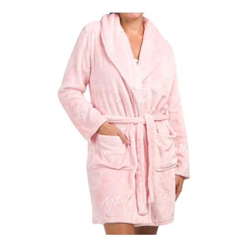 Juicy Couture Damen Plüsch Robe, Pink Jc Crown Toss, Large-X-Large von Juicy Couture