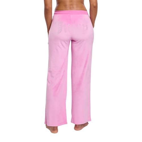 Juicy Couture Damen Pyjamahose aus Samt-Fleece mit Strasssteinen, Stellar Pink, Medium Juicy Couture Damen Pyjamahose aus Samt-Fleece mit Strasssteinen, Stellar Pink, Medium von Juicy Couture