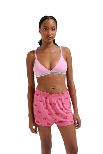 Juicy Couture Damen Triangle Bra Bügel mit verstellbaren Trägern aus Baumwolle für Sport Freizeit u. Fitness in versch. Farben BH, Begonia PINK, S von Juicy Couture