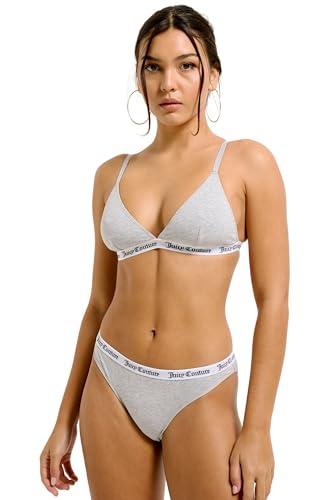 Juicy Couture Damen Triangle Bra Bügel mit verstellbaren Trägern aus Baumwolle für Sport Freizeit u. Fitness in versch. Farben BH, Silver Marl, M Juicy Couture Damen Triangle Bra Bügel mit verstellbaren Trägern aus Baumwolle für Sport Freizeit u. Fitness in versch. Farben BH, Silver Marl, M von Juicy Couture