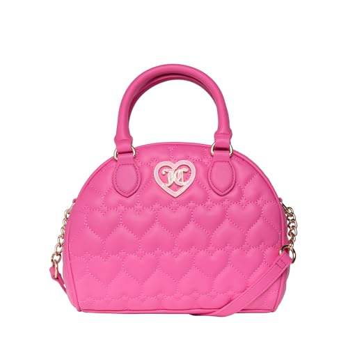 Juicy Couture Flawless Dome Satchel, Handtasche mit verstellbarem Schultergurt und Tragegriff oben, Heart Quilted Juic, Einheitsgröße von Juicy Couture