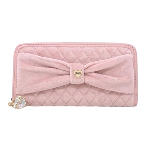 Juicy Couture Große Geldbörse mit umlaufendem Reißverschluss für Damen, Gebunden mit Schleife Pink Diamond Juicy Couture Große Geldbörse mit umlaufendem Reißverschluss für Damen, Gebunden mit Schleife Pink Diamond von Juicy Couture