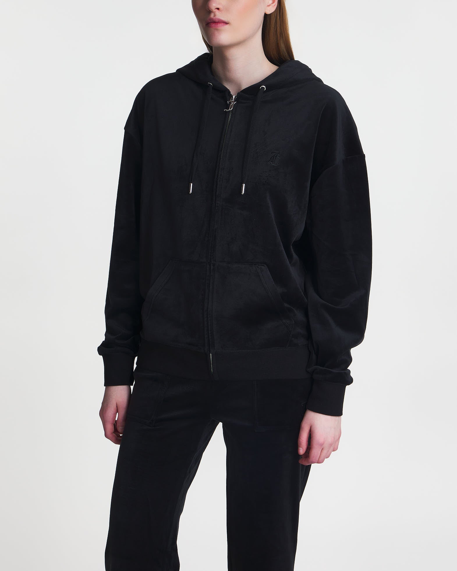 Juicy Couture Hoodie Halan Oversized Zip Through Black von Juicy Couture