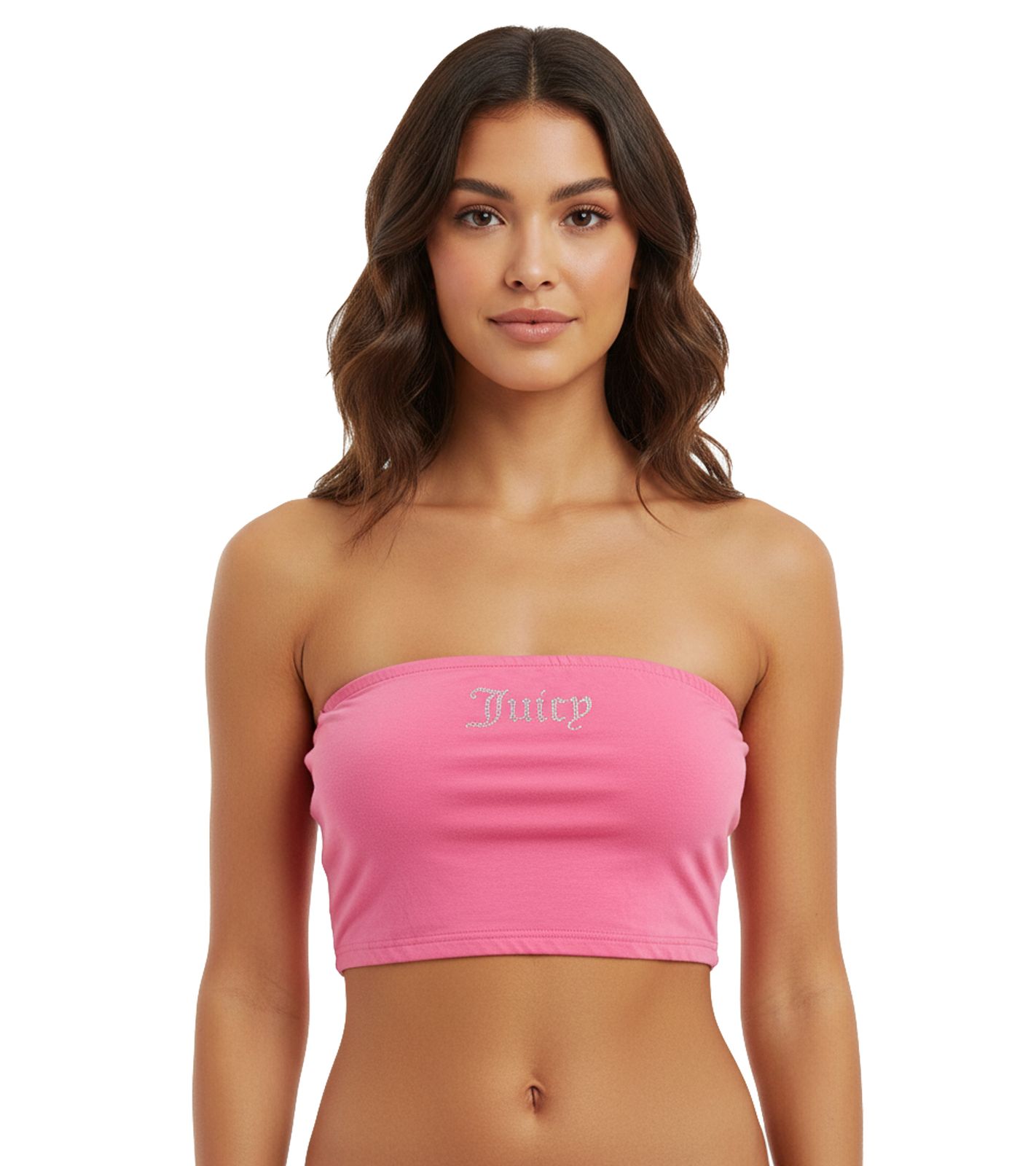 Juicy Couture Jersey Babey Bandeau Top Knallrosa von Juicy Couture