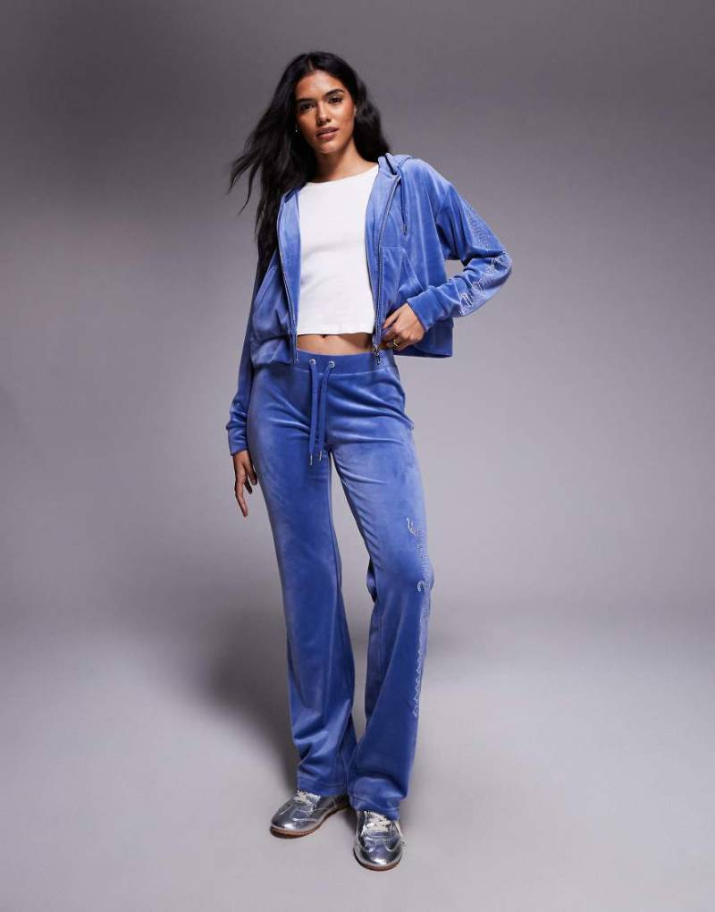 Juicy Couture - Jogginghose in Graublau mit Strass-Logo, Kombiteil von Juicy Couture