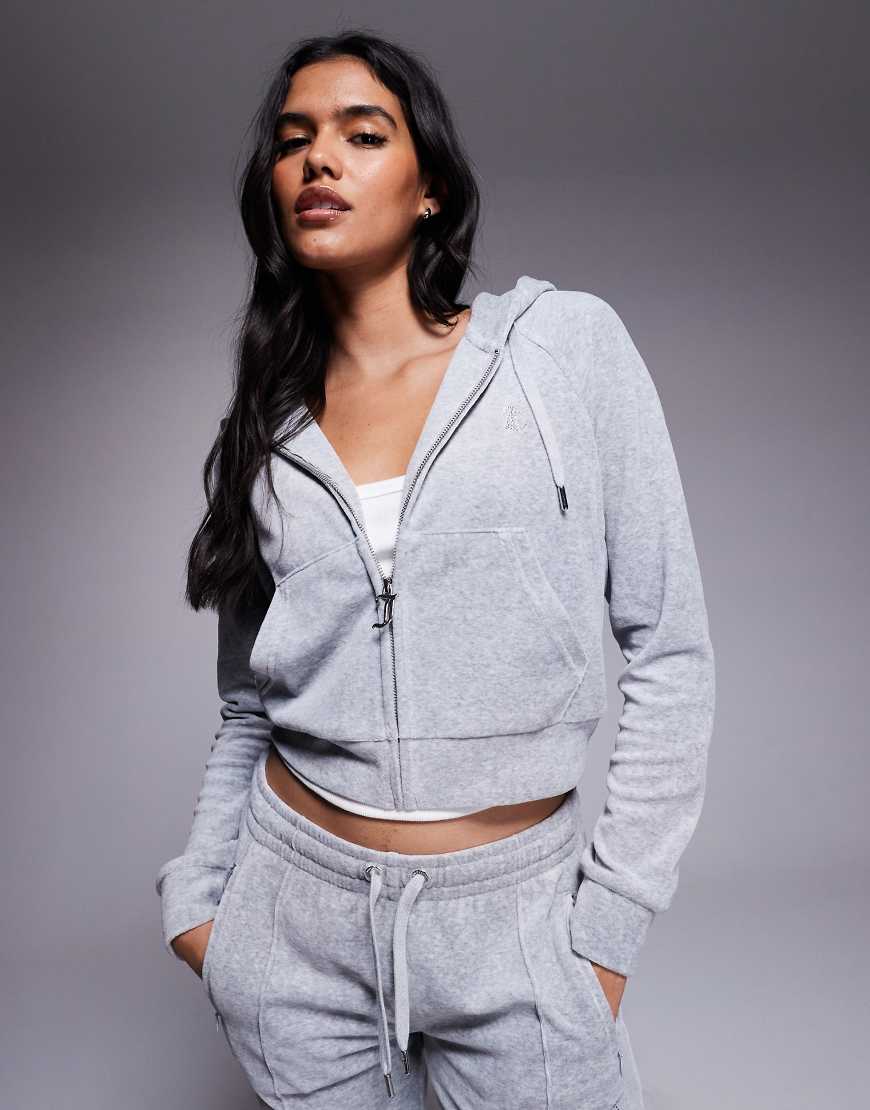 Juicy Couture - Kapuzenjacke in Grau mit Reißverschluss, Kombiteil von Juicy Couture