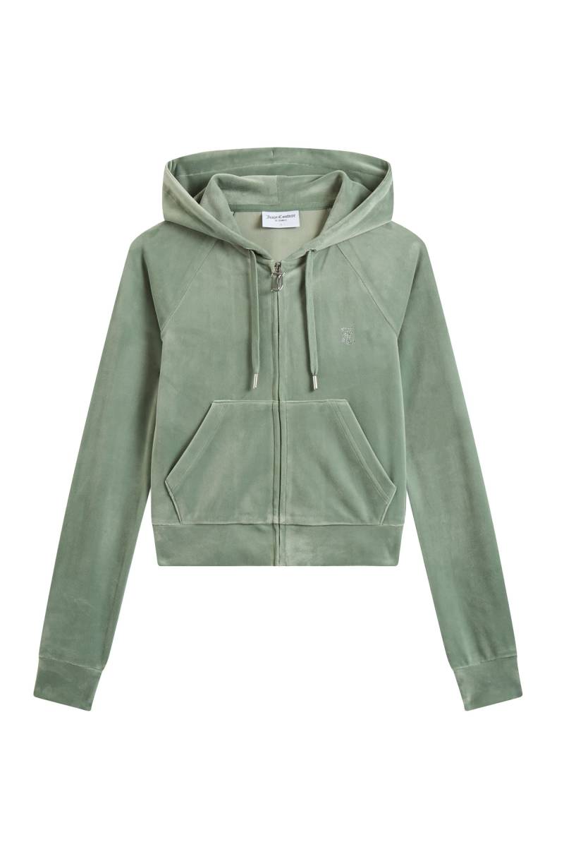 Juicy Couture Kapuzennickijacke "MADISON HOODIE Damen" mit Kapuze Trainingsjacke Damen, Sweatjacke mit Kapuze, Velour, mit Glitzer, Sale von Juicy Couture