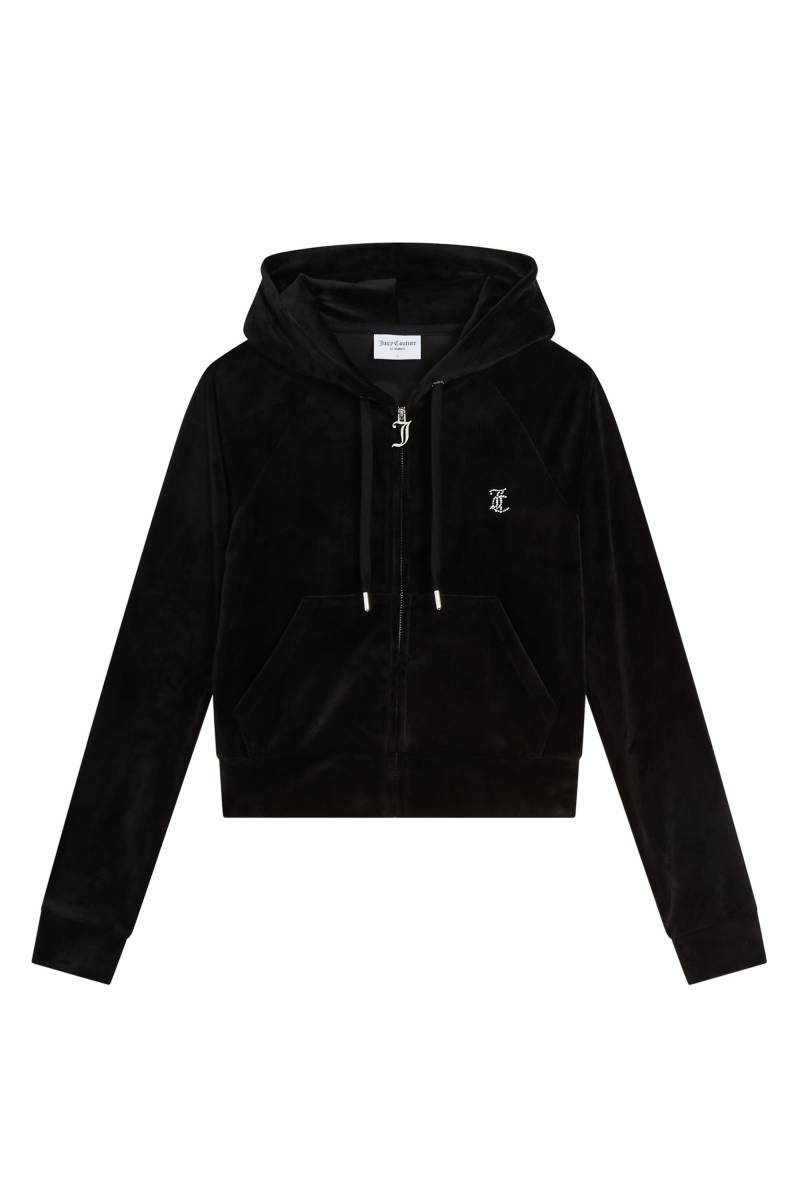 Juicy Couture Kapuzennickijacke "MADISON HOODIE Damen" mit Kapuze Trainingsjacke Damen, Sweatjacke mit Kapuze, Velour, mit Glitzer, Sale von Juicy Couture