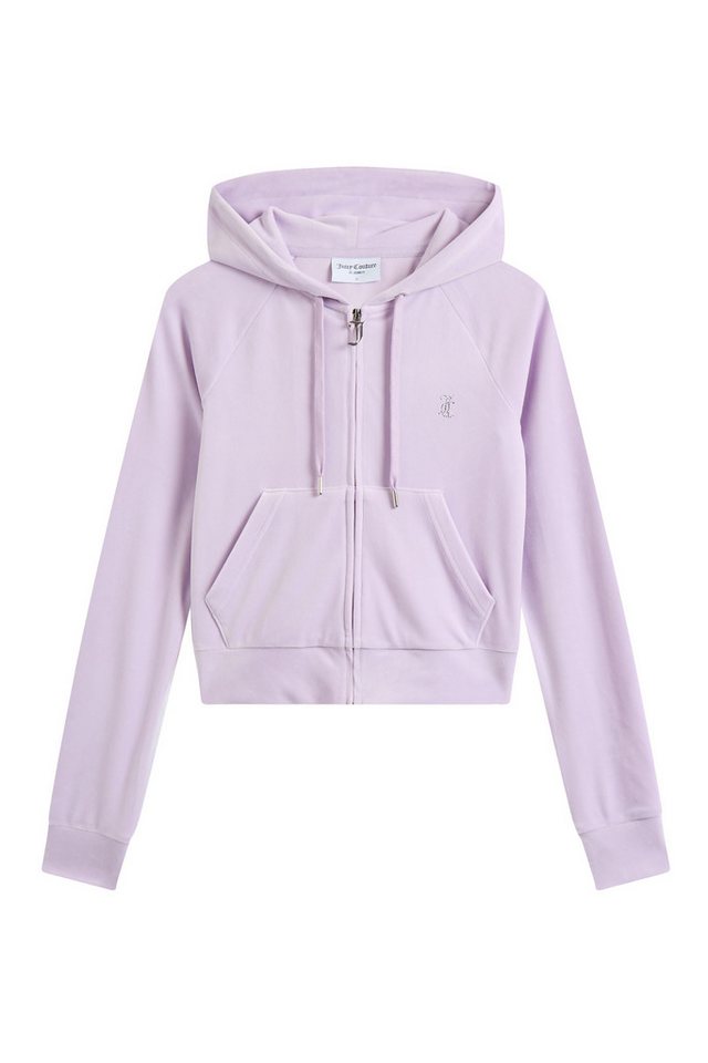 Juicy Couture Kapuzennickijacke MADISON HOODIE_ Damen Trainingsjacke Damen, Sweatjacke mit Kapuze, Velour, mit Glitzer, Sale von Juicy Couture