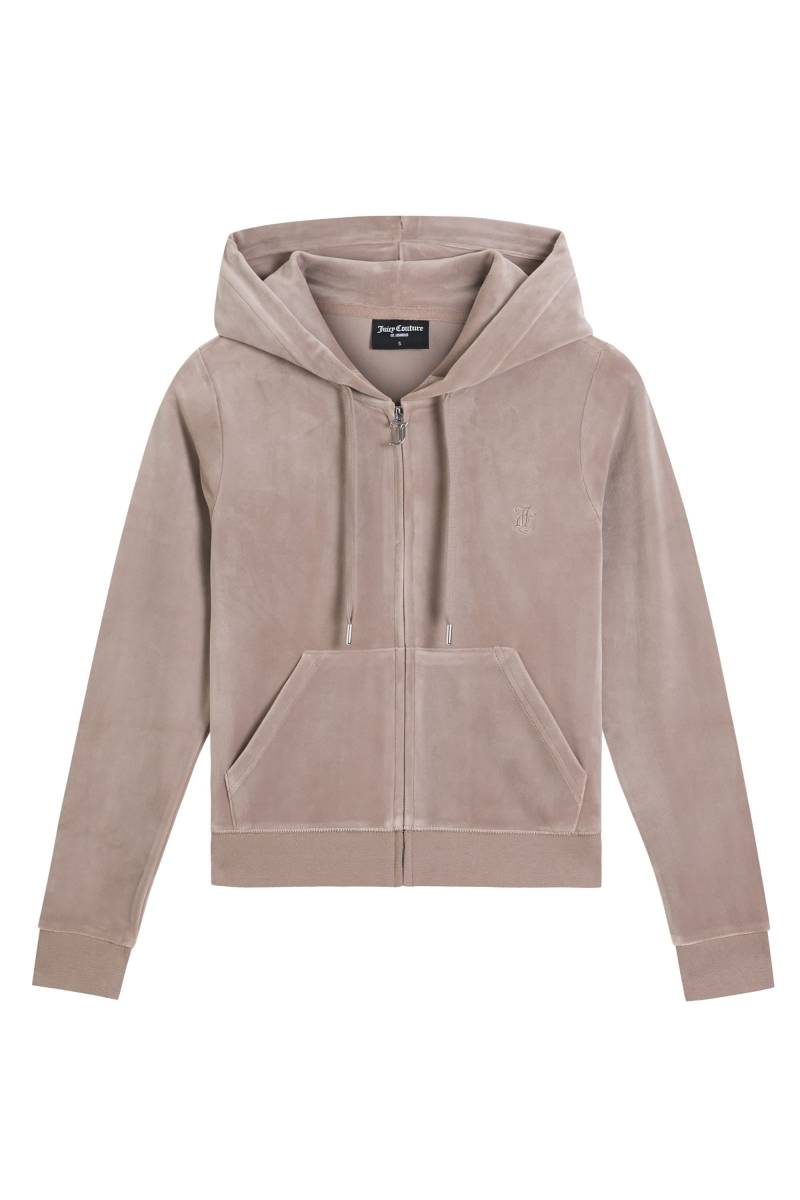 Juicy Couture Kapuzennickijacke "ROBERTSON HOODIE . Damen" mit Kapuze Trainingsjacke Damen, Sweatjacke mit Kapuze, Velour, mit Glitzer, Sale von Juicy Couture