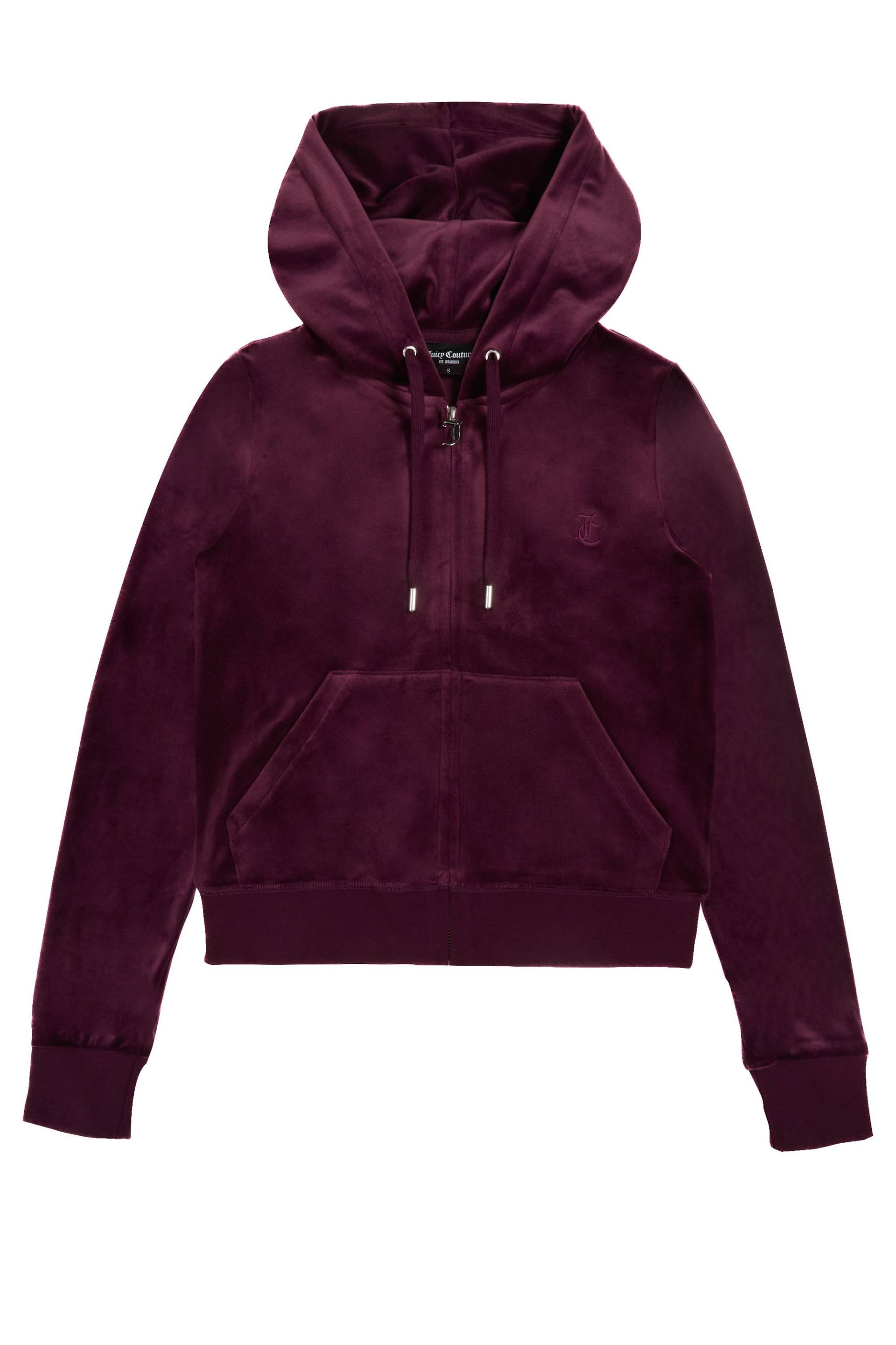 Juicy Couture Kapuzennickijacke "ROBERTSON HOODIE . Damen" mit Kapuze Trainingsjacke Damen, Sweatjacke mit Kapuze, Velour, mit Glitzer, Sale von Juicy Couture
