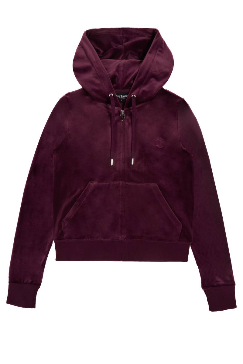Juicy Couture Kapuzennickijacke "ROBERTSON HOODIE . Damen" mit Kapuze Trainingsjacke Damen, Sweatjacke mit Kapuze, Velour, mit Glitzer, Sale von Juicy Couture