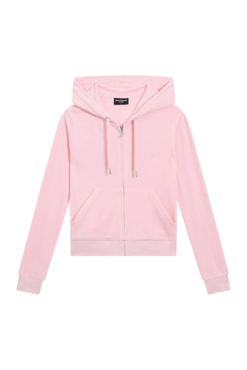 Juicy Couture Kapuzennickijacke "ROBERTSON HOODIE . Damen" mit Kapuze Trainingsjacke Damen, Sweatjacke mit Kapuze, Velour, mit Glitzer, Sale von Juicy Couture