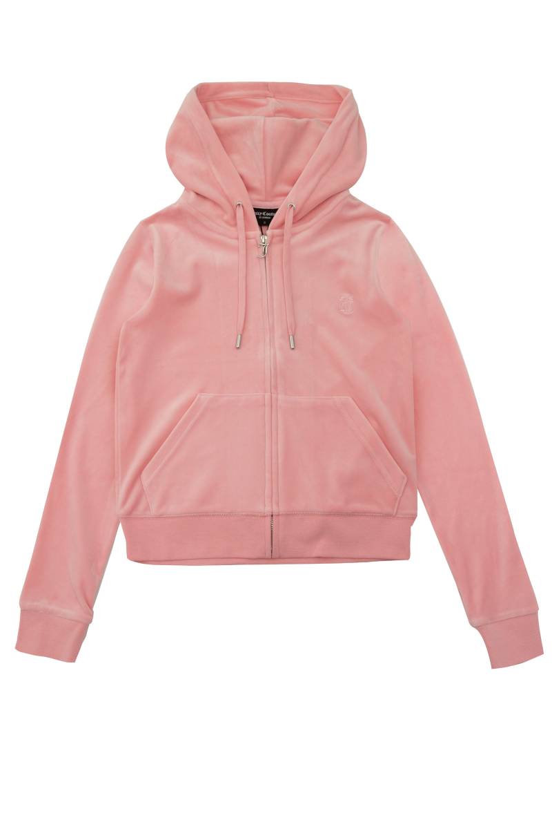 Juicy Couture Kapuzennickijacke "ROBERTSON HOODIE Damen" mit Kapuze Trainingsjacke Damen, Sweatjacke mit Kapuze, Velour, mit Glitzer, Sale von Juicy Couture